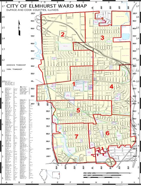 elmhurst zoning map|elmhurst ward map.
